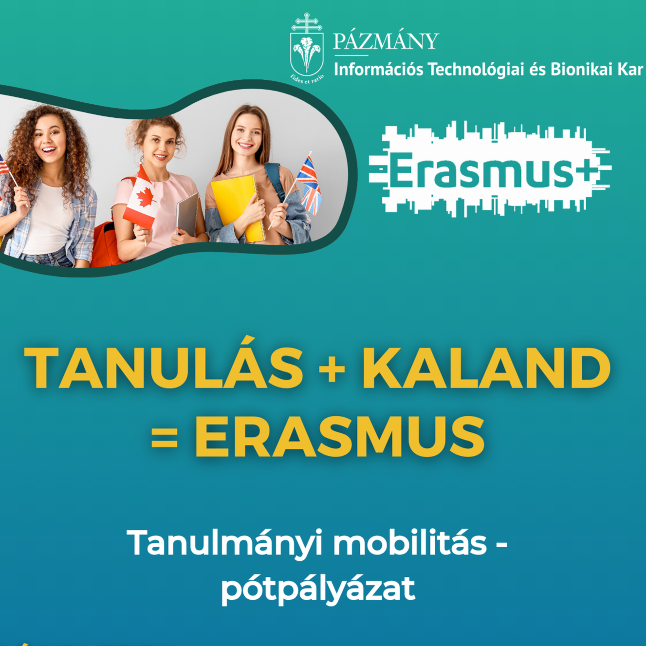 Erasmus tanulmányi pótpályázat az ITK-n a 2024/25-ös tavaszi félévre